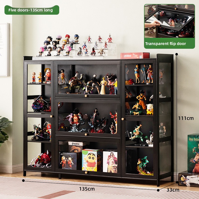 Room Divider Bamboo - Vitrine multifonctionnelle pour figurines, présentoir en