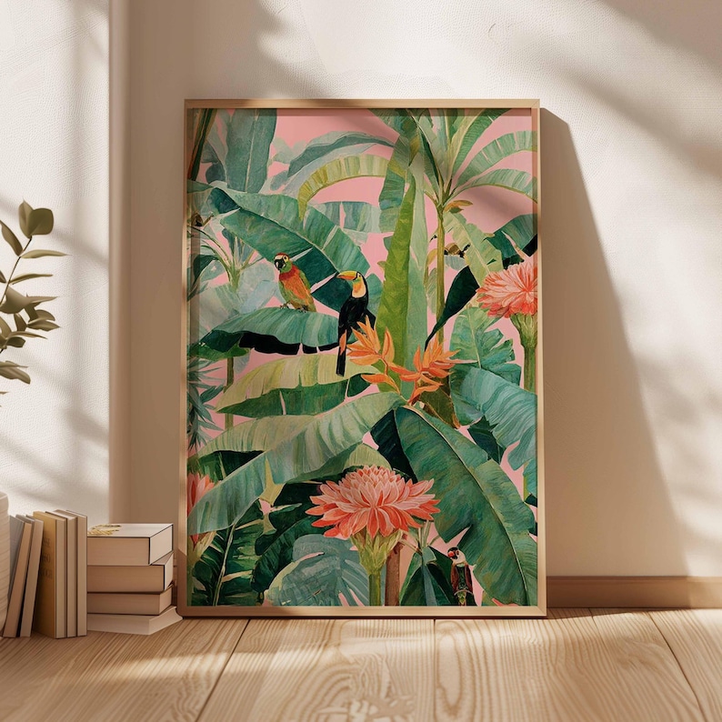 Office Furniture Layout - Affiche en toile tropicale rétro, impression
