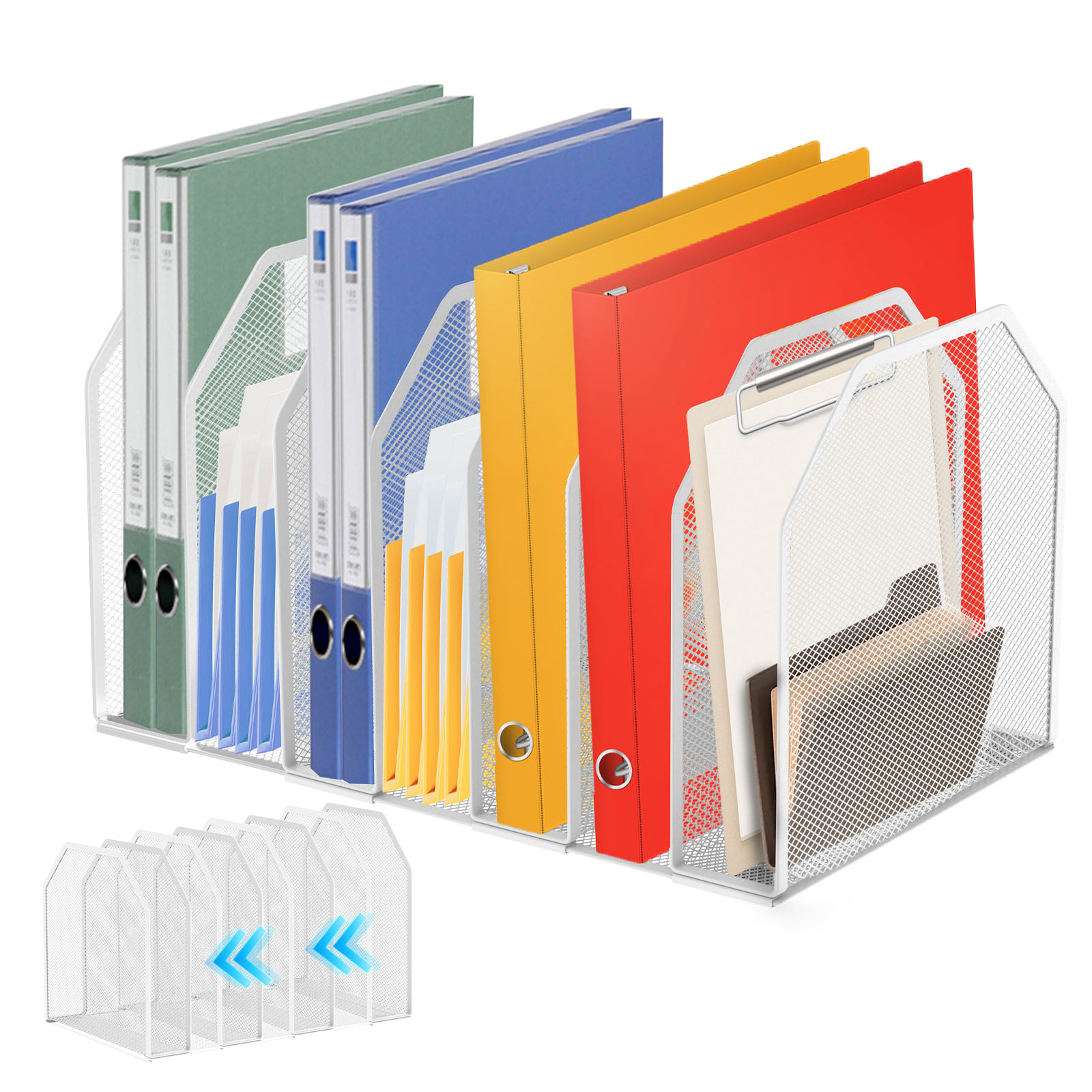 Desktop Filing Tray - Support de classement métallique 5/7 sections,