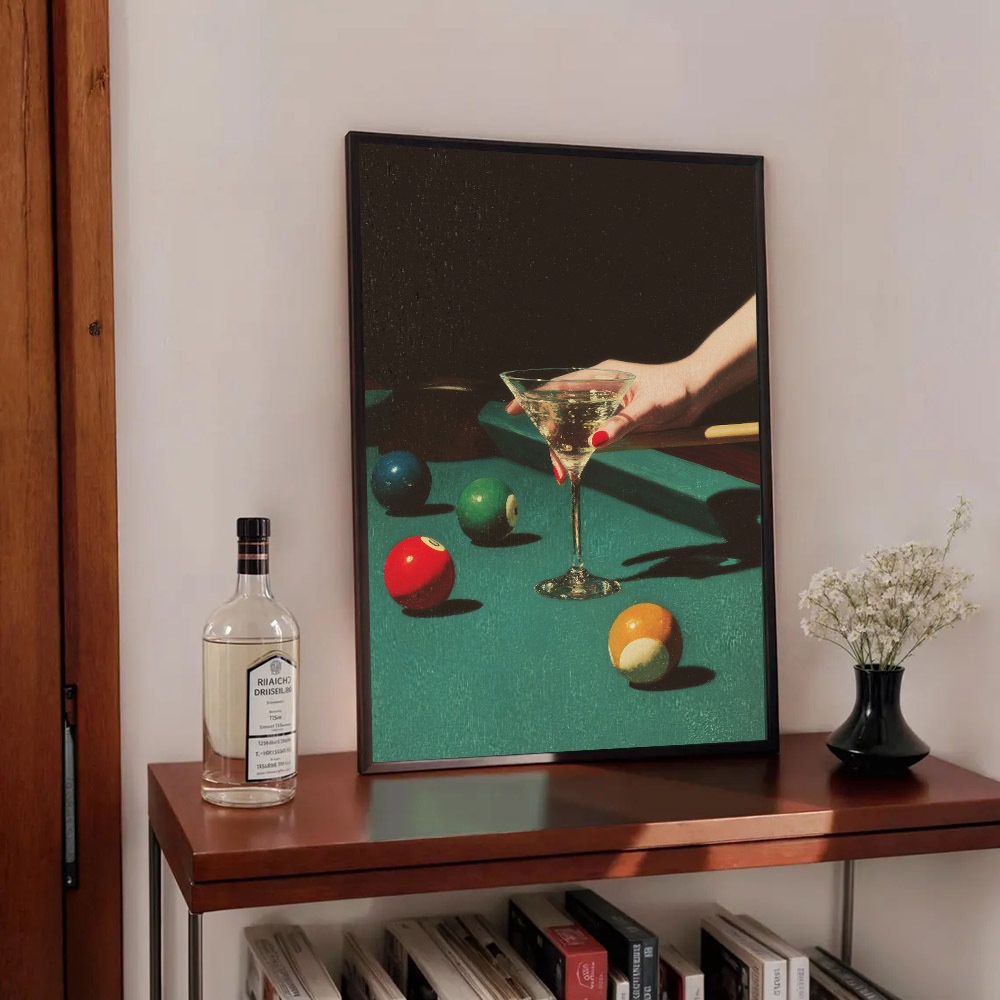1 affiche vintage de billard,  - Office Supply Cart avis et prix