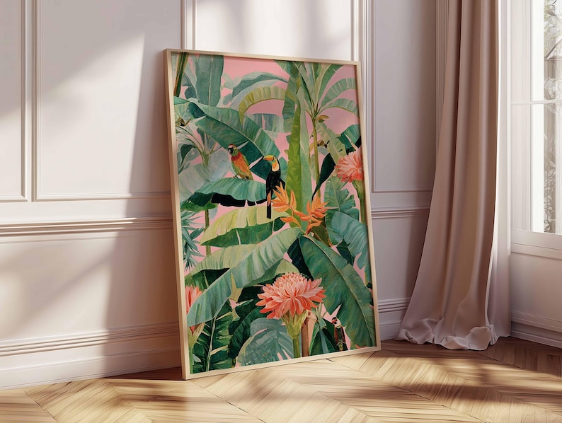Affiche en toile tropicale rét - Office Furniture Layout avis et prix