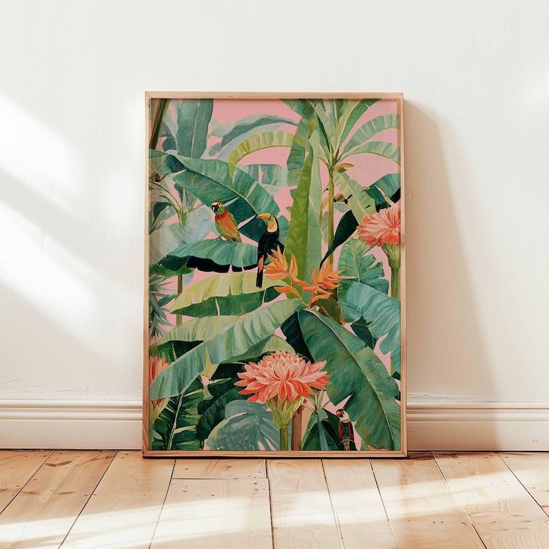Affiche en toile tropicale rét - Office Furniture Layout avis et prix