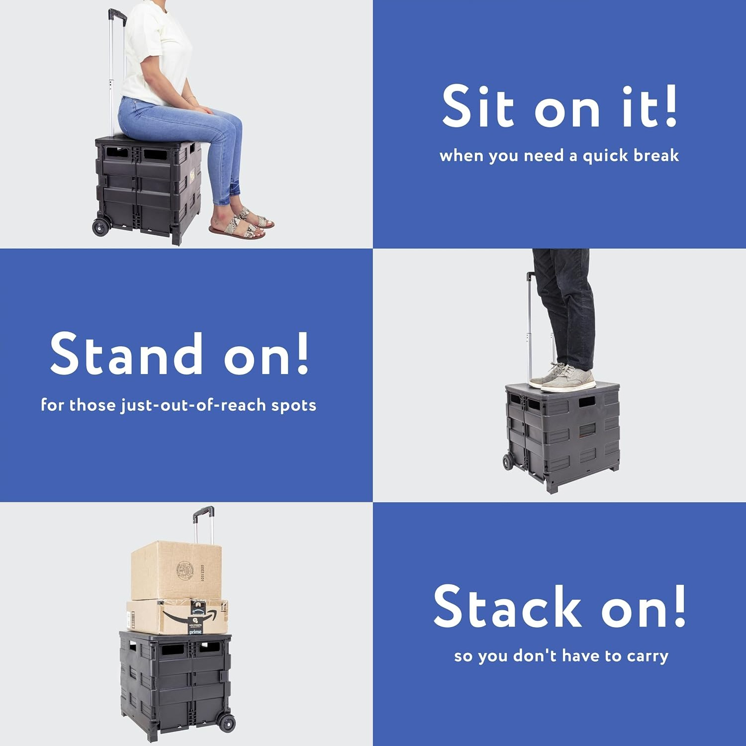 Chariot pliable en plastique n - Office Supply Cart avis et prix