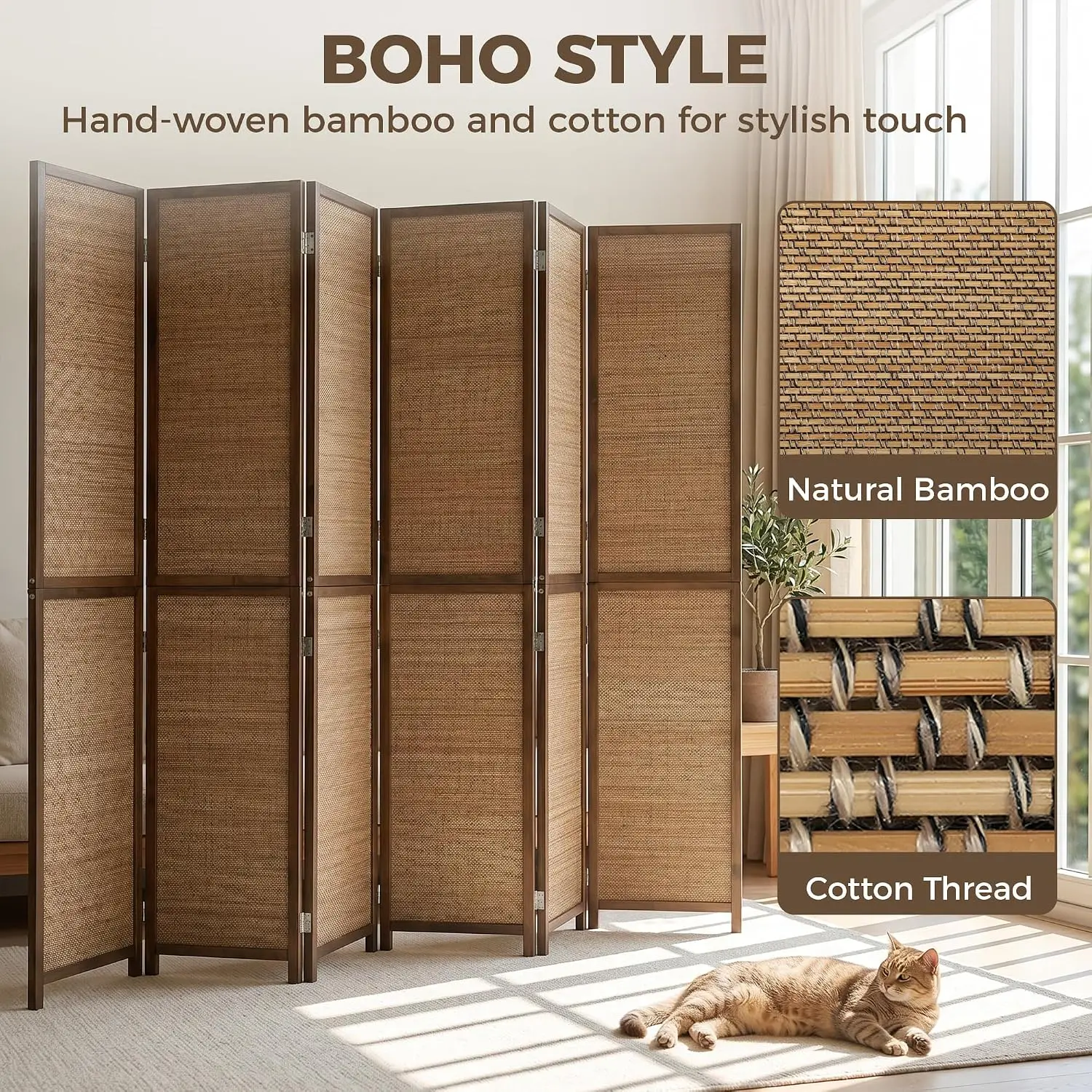 Paravent de 6 pieds, écran d'i - Room Divider Bamboo avis et prix